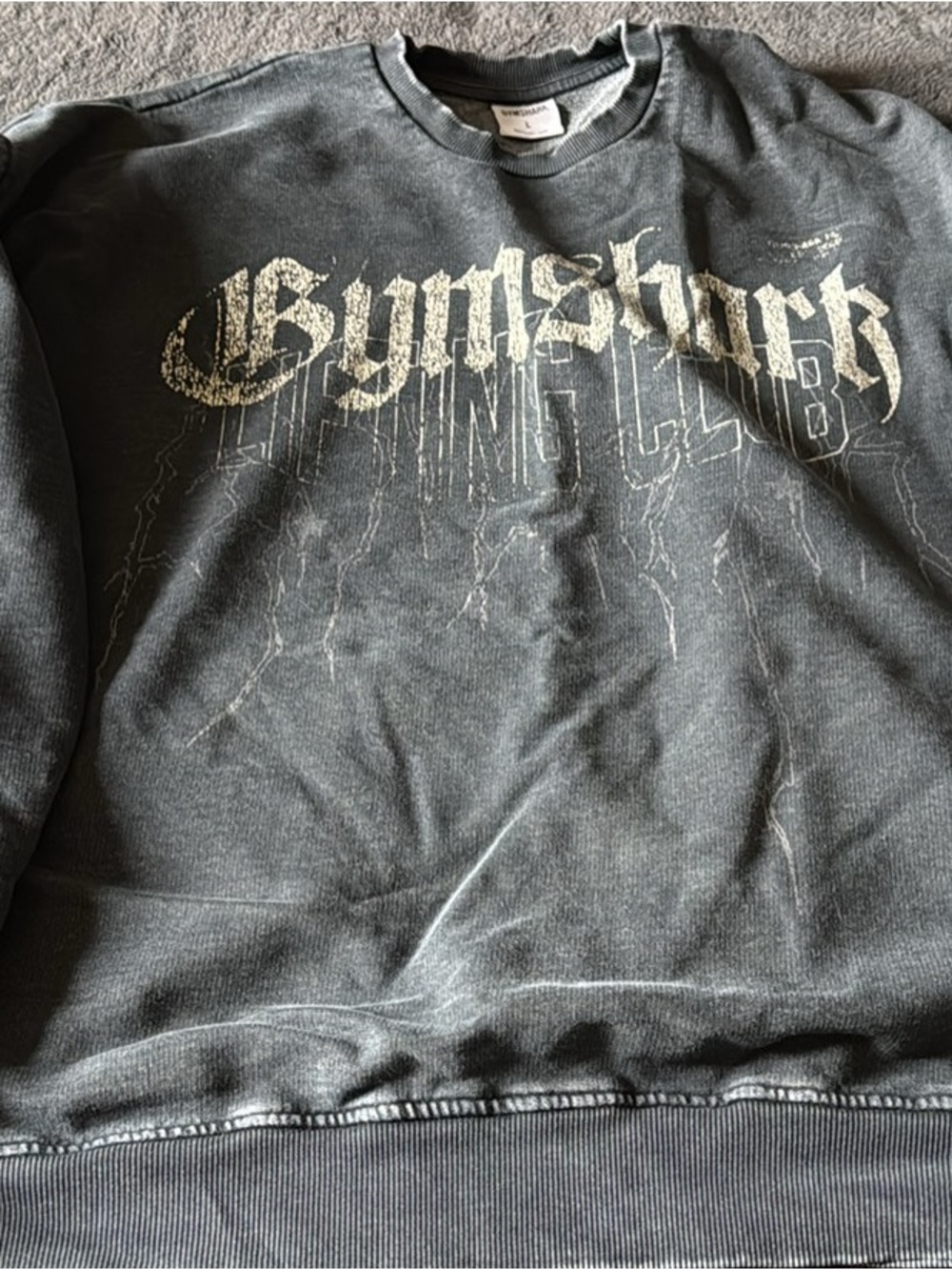 Men Gymshark Black Graphic Crewneck Sweatshirt